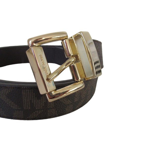*Michael Kors Reversible Belt Signature Two Tone LOGO and Solid Brown - Picture 2 of 5